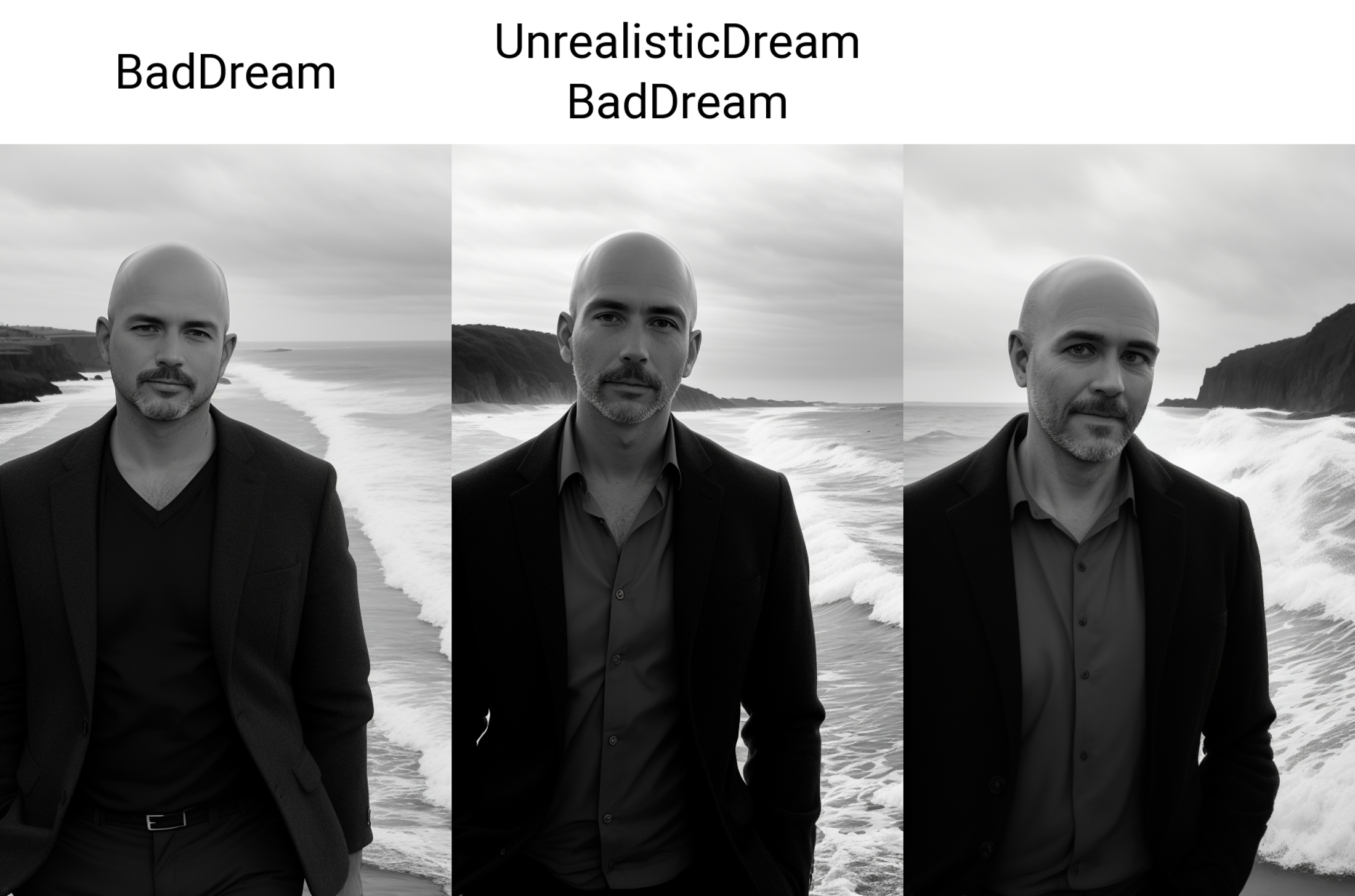 xyz_grid-0142-101837754-b&w photo of 42 y.o man in black clothes, bald, face, half body, body, high detailed skin, skin pores, coastline, overcast weath.png